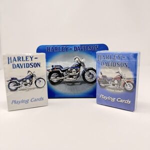 Harley-Davidson Collector Tin w/ 2 Decks Playing Cards Heritage Softail NEW